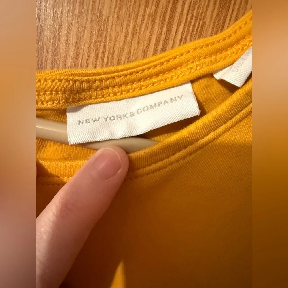 New York and Company Yellow and White Women's Dress